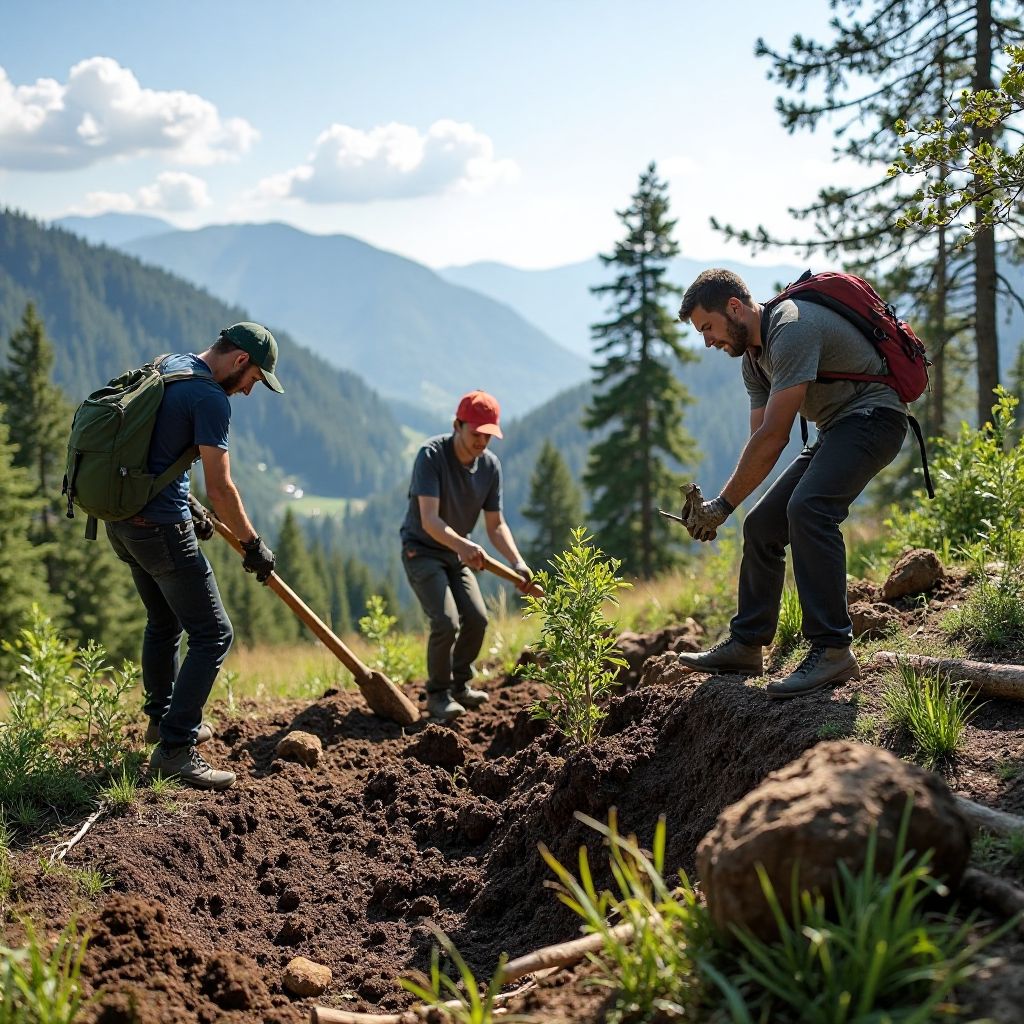 Reforestation project in Carpathian Mountains