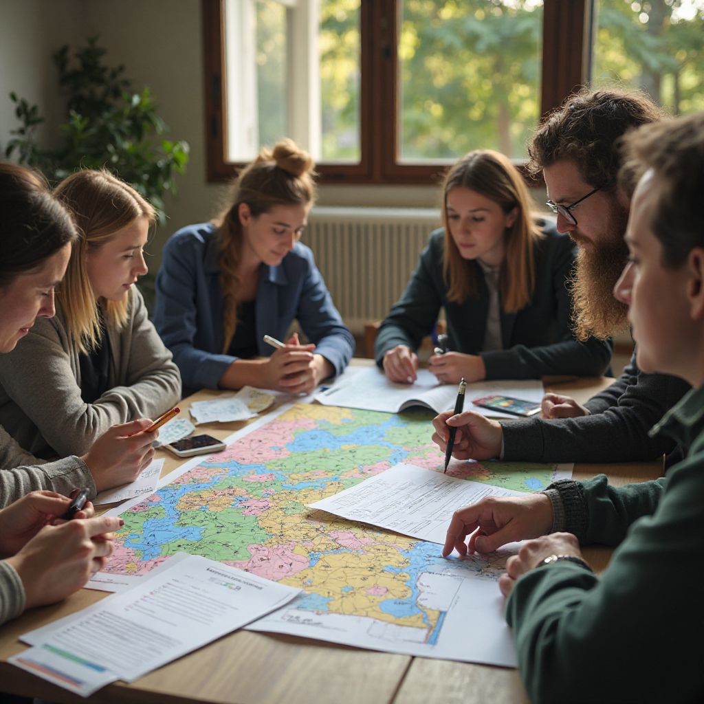 Team planning session for conservation project