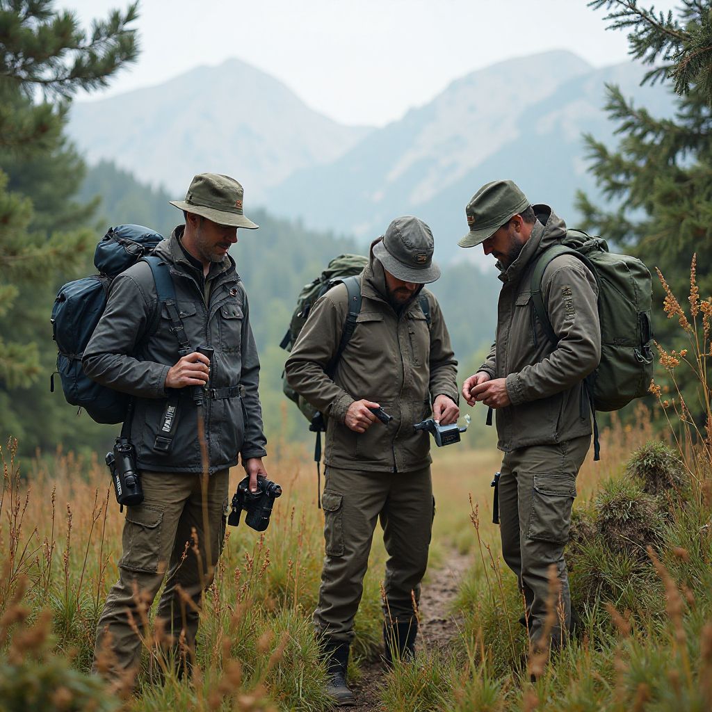 Our team working in the field
